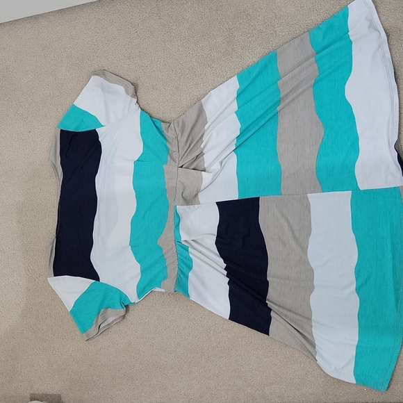 Plus Color Block Dress Purple Rain (1X) - Picture 3 of 4